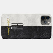 Monogramm aus elegantem Marmor Schwarz und Weiß Case-Mate iPhone Hülle (Rückseite (Horizontal))