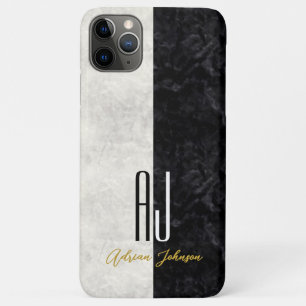 Monogramm aus elegantem Marmor Schwarz und Weiß Case-Mate iPhone Hülle
