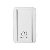 Monogramm aus elegantem Weiß und schwarzem Streife Badematte (Vorderseite Vertikal)