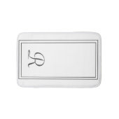 Monogramm aus elegantem Weiß und schwarzem Streife Badematte (Vorderseite)