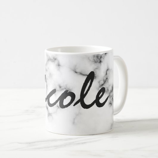 Monogramm aus feinem Marmor Kaffeetasse (VorderseiteRechts)