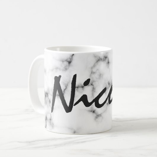 Monogramm aus feinem Marmor Kaffeetasse (Vorderseite Links)