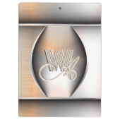 Monogramm aus gebürstetem Stahl Klemmbrett (Rückseite)