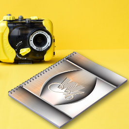 Monogramm aus gebürstetem Stahl Notizblock