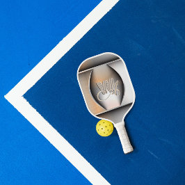 Monogramm aus gebürstetem Stahl Pickleball Schläger