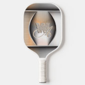 Monogramm aus gebürstetem Stahl Pickleball Schläger (Vorderseite)