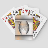 Monogramm aus gebürstetem Stahl Spielkarten (Rückseite)