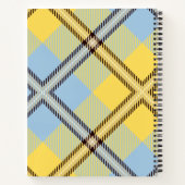 Monogramm aus gelbem Kariertem Tartan-Metallic-Sta Notizblock (Rückseite)