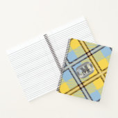 Monogramm aus gelbem Kariertem Tartan-Metallic-Sta Notizblock (Innenseite)