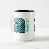 Monogramm aus Glas Zweifarbige Tasse (Vorderseite Links)
