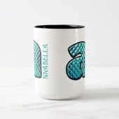 Monogramm aus Glas Zweifarbige Tasse (Mittel)