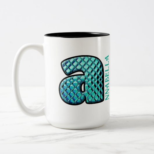 Monogramm aus Glas Zweifarbige Tasse (Links)