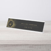 Monogramm aus Glitzer und Schwarz Schreibtischnamensplakette (Vorderseite )