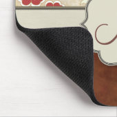 Monogramm aus Gold, Rot und Weiß Mousepad (Ecke)