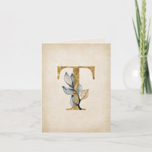 Monogramm aus Gold und Schwarz mit Blätter