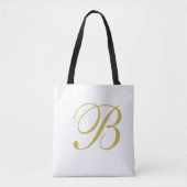Monogramm aus Gold und Weiß Tasche (Vorderseite)