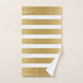 Monogramm aus Gold und weißen Streifen Badhandtuch Set (Handtuch)