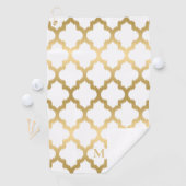Monogramm aus Gold und Weißquatrefolie Golfhandtuch (Insitu)