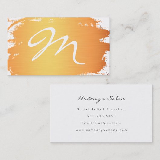 Monogramm aus Gold Visitenkarte (Vorne/Hinten)