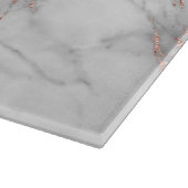 Monogramm aus goldfarbenem, weißem Rose-Kupfer Schneidebrett (Ecke)