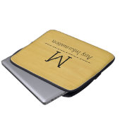 Monogramm aus Goldholz Laptopschutzhülle (Vorne Knopf)