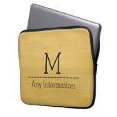 Monogramm aus Goldholz Laptopschutzhülle (Vorderseite Links)