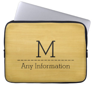 Monogramm aus Goldholz Laptopschutzhülle