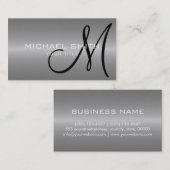Monogramm aus grauem Edelstahl Visitenkarte (Vorne/Hinten)