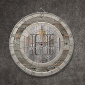 Monogramm aus grauem Holz Dartscheibe