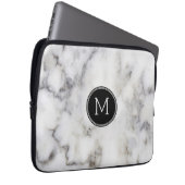 Monogramm aus grauem Marmorstein Laptopschutzhülle (Vorne Rechts)