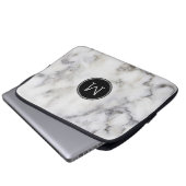 Monogramm aus grauem Marmorstein Laptopschutzhülle (Vorne Knopf)