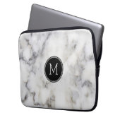 Monogramm aus grauem Marmorstein Laptopschutzhülle (Vorderseite Links)