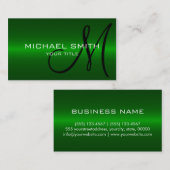 Monogramm aus grünem Edelstahl Visitenkarte (Vorne/Hinten)