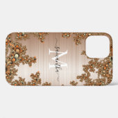 Monogramm aus Kupferfloral, handschriftlich Case-Mate iPhone Hülle (Rückseite (Horizontal))