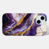 Monogramm aus lila Abstraktem Marmor Case-Mate iPhone Hülle (Rückseite (Horizontal))