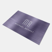 Monogramm aus lila gebürstetem Metall Fußmatte (Schrägansicht)