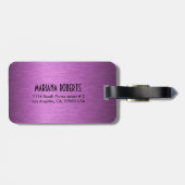 Monogramm aus lila metallisch gebürstetem Aluminiu Gepäckanhänger (Rückseite horizontal)