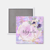 Monogramm aus Lila, rosa und goldfarbenem Rainbow- Magnet (Vorderseite/Rückseite)