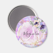 Monogramm aus Lila, rosa und goldfarbenem Rainbow- Magnet (Vorderseite/Rückseite)