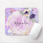 Monogramm aus Lila, rosa und goldfarbenem Rainbow- Mousepad (Mit Mouse)