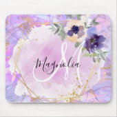 Monogramm aus Lila, rosa und goldfarbenem Rainbow- Mousepad (Vorne)