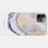 Monogramm aus lila und Goldmarmor Case-Mate iPhone Hülle (Rückseite (Horizontal))