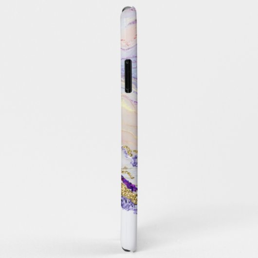 Monogramm aus lila und Goldmarmor Case-Mate iPhone Hülle (Hinten/Rechts)