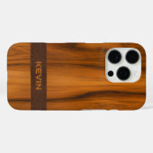 Monogramm aus Mahagoniholz und Leder Case-Mate iPhone Hülle (Rückseite (Horizontal))