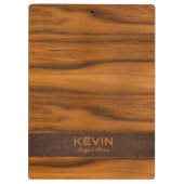 Monogramm aus Mahagoniholz und Leder Klemmbrett (Rückseite)