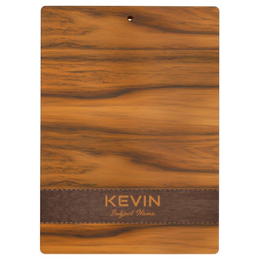 Monogramm aus Mahagoniholz und Leder Klemmbrett (Rückseite)