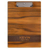 Monogramm aus Mahagoniholz und Leder Klemmbrett (Vorderseite)