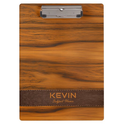 Monogramm aus Mahagoniholz und Leder Klemmbrett (Vorderseite)