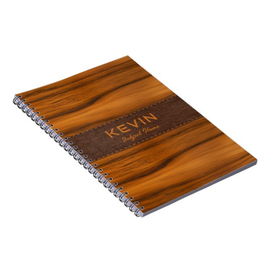 Monogramm aus Mahagoniholz und Leder Notizblock (Rechte Seite)