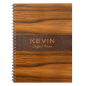 Monogramm aus Mahagoniholz und Leder Notizblock (Vorderseite)